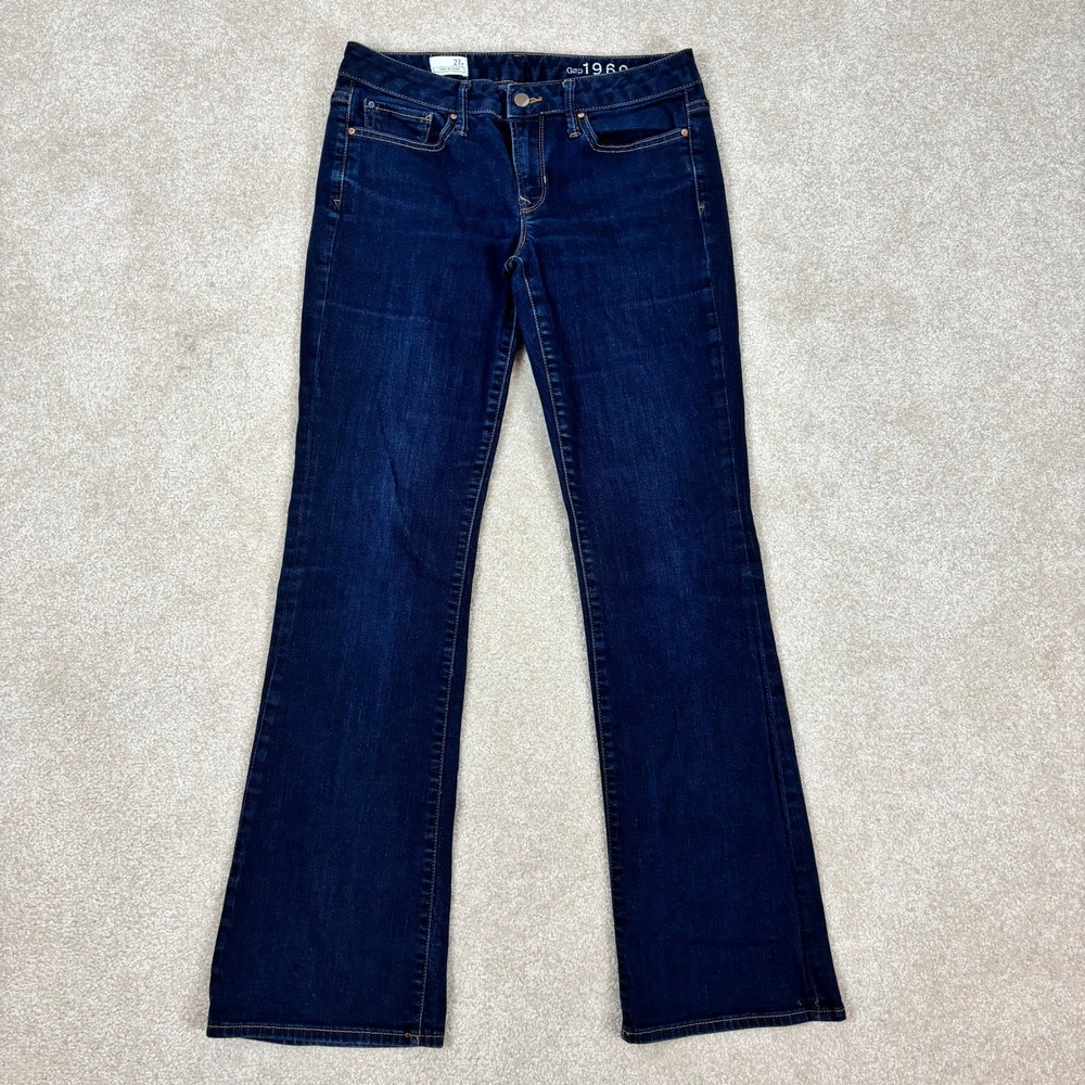 Gap 1969 Long & Lean Jeans 27r Dark Indigo Rinse Mid Rise Bootcut Flare Denim